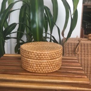 Cute wicker or rattan boho coasters